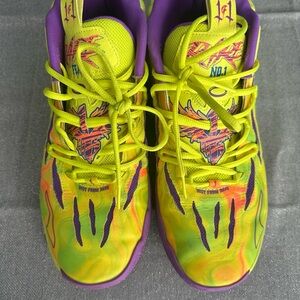 Puma Melo Ball Spark MB.03 Spark Basketball Shoes in Purple and Yellow